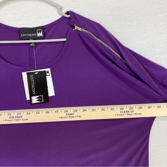 New Antthony Purple Zipper Detail Soft Stretch Casual Top size 2X - Picture 6 of 9